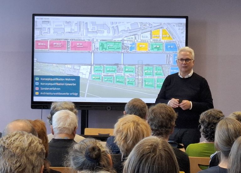 Chancen  für gemeinschaftliche Wohnprojekte im Deutzer Hafen auf dem Wohnprojektetag vorgestellt